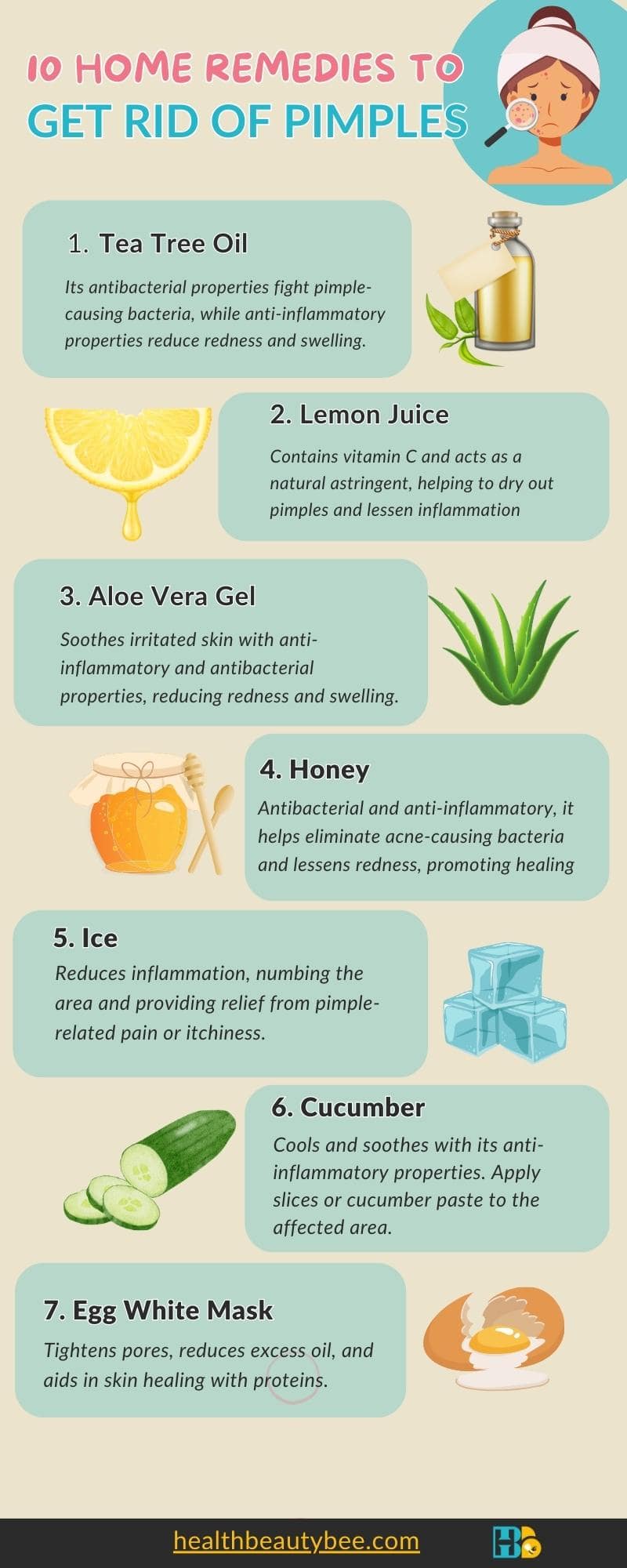 How to Get Rid of Pimples Overnight Infographic healthbeautybee