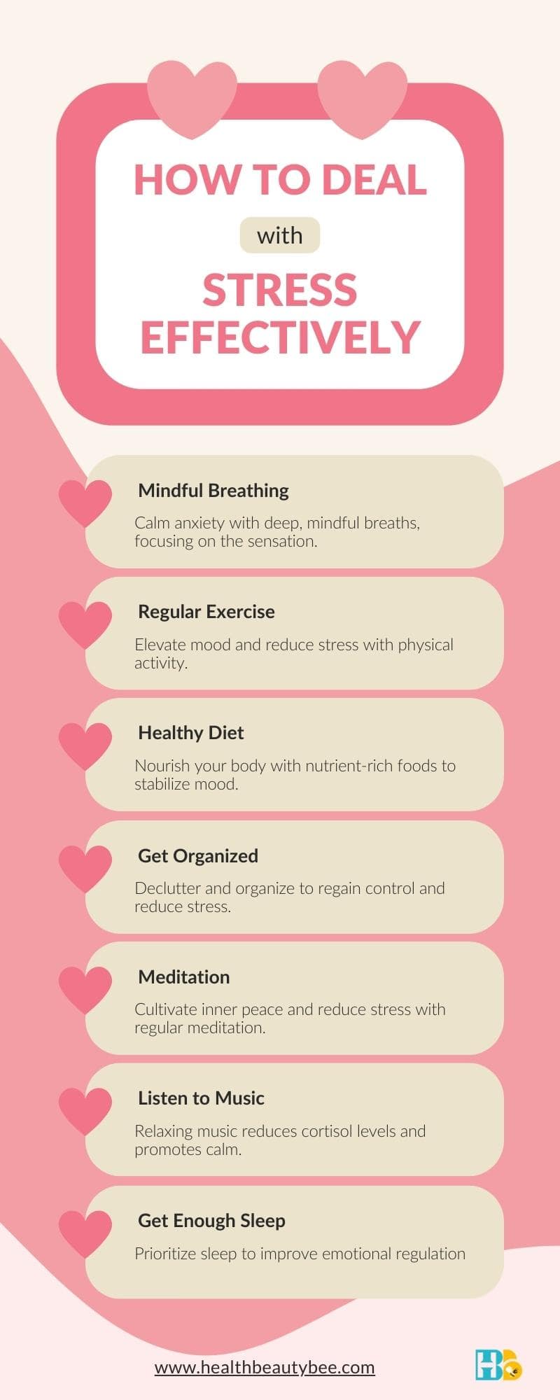 How to Treat Anxiety Best ways to Manage Stress infographic healthbeautybee