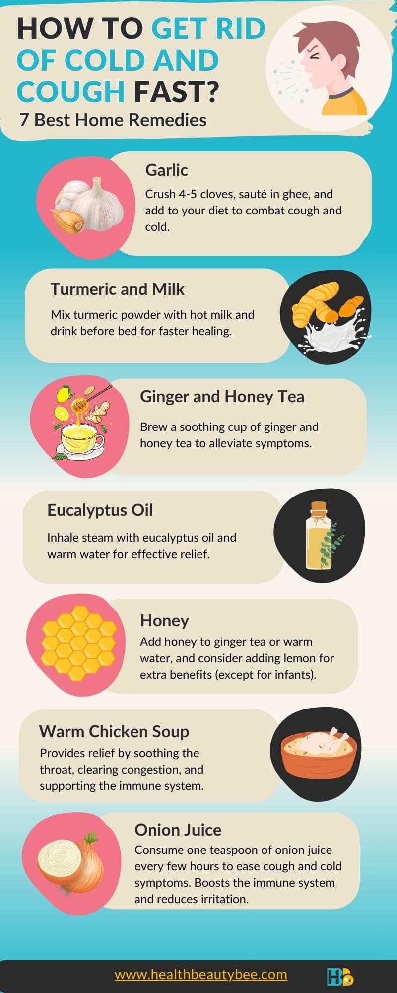 How to Get Rid of Cold and Cough Fast Healthbeautybee infographic