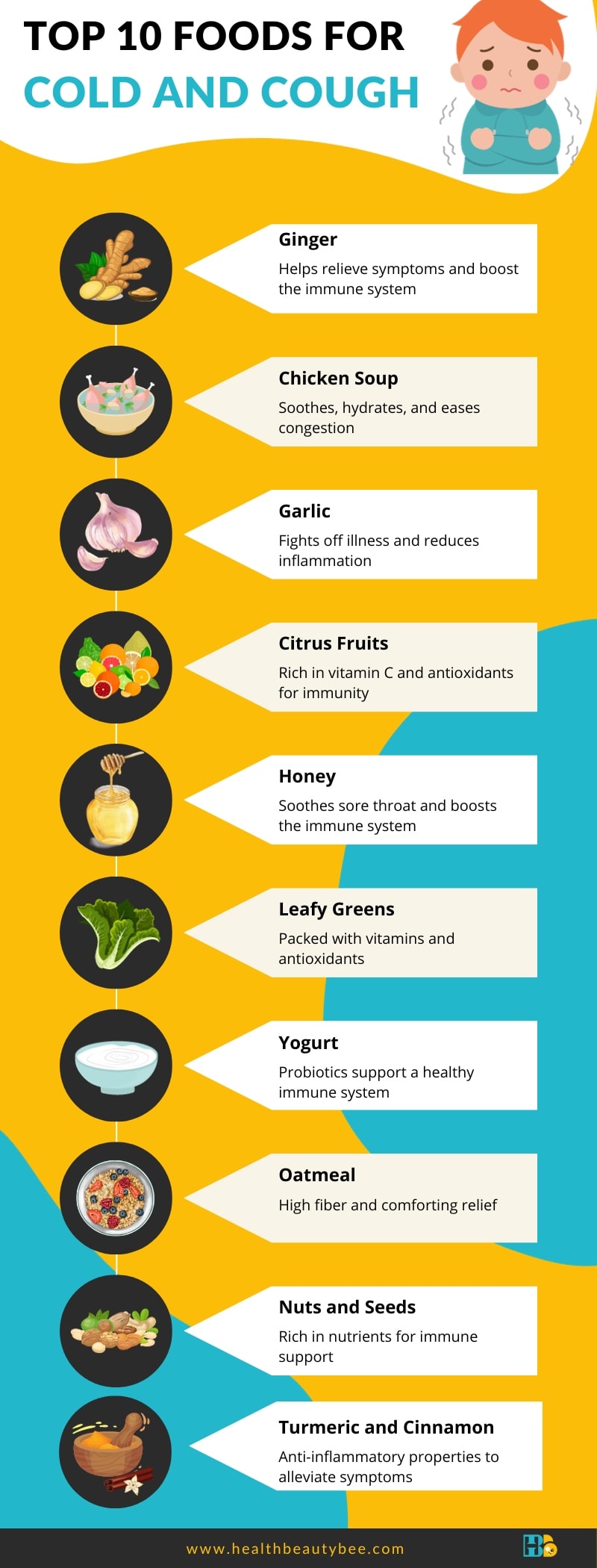 top foods for cold and cough healthbeautybee